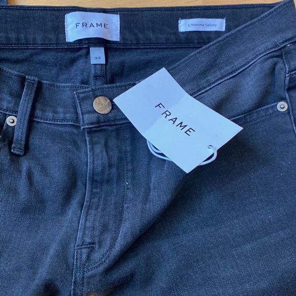 FRAME Men’s L'Homme Black Skinny Jeans Size 33 NWT - Picture 15 of 15